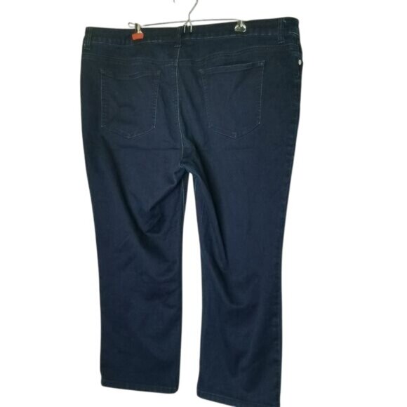 Chicos Platinum Denim Womens Stretch Jeans Cropped 3‎ L Dark Wash Basic Capsule - Picture 2 of 11